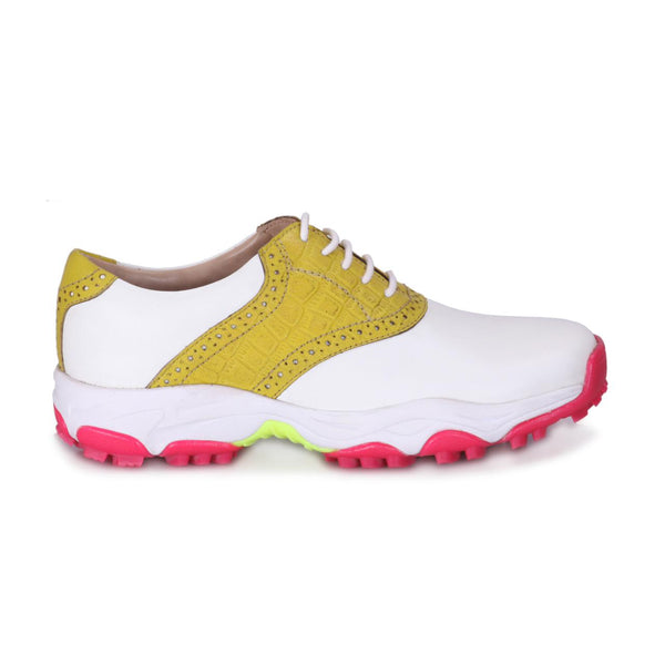 Tigeress White & Yellow Golf Shoes