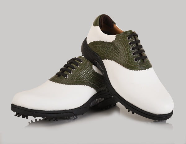 Notting White-Green Golf Shoes