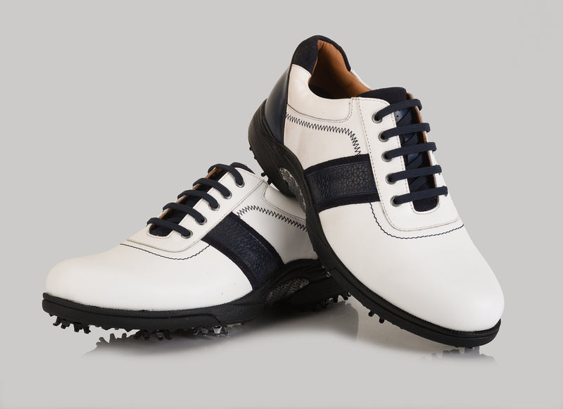 Berlin Antique White-Blue Golf Shoes