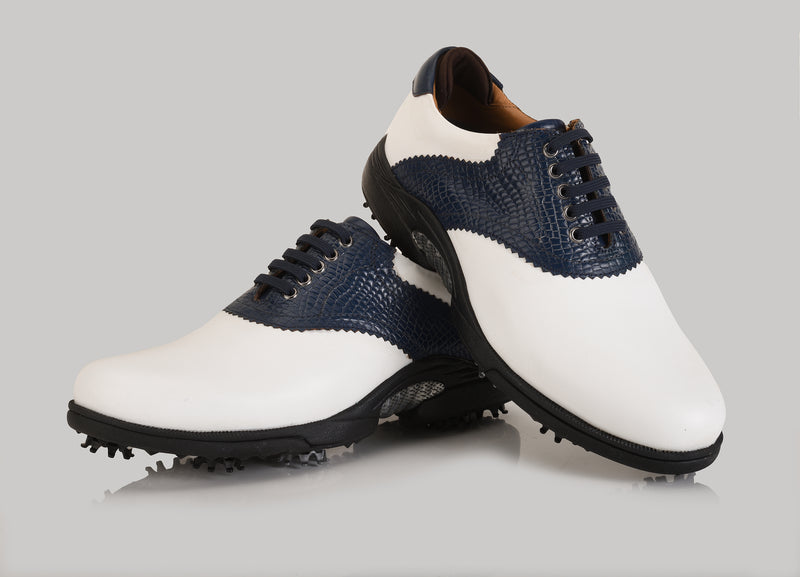 Notting White-Blue Golf Shoes