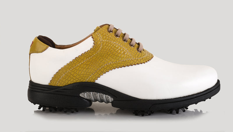 Notting White-Yellow Golf Shoes
