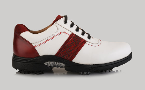 Berlin Antique White-Red Golf Shoes