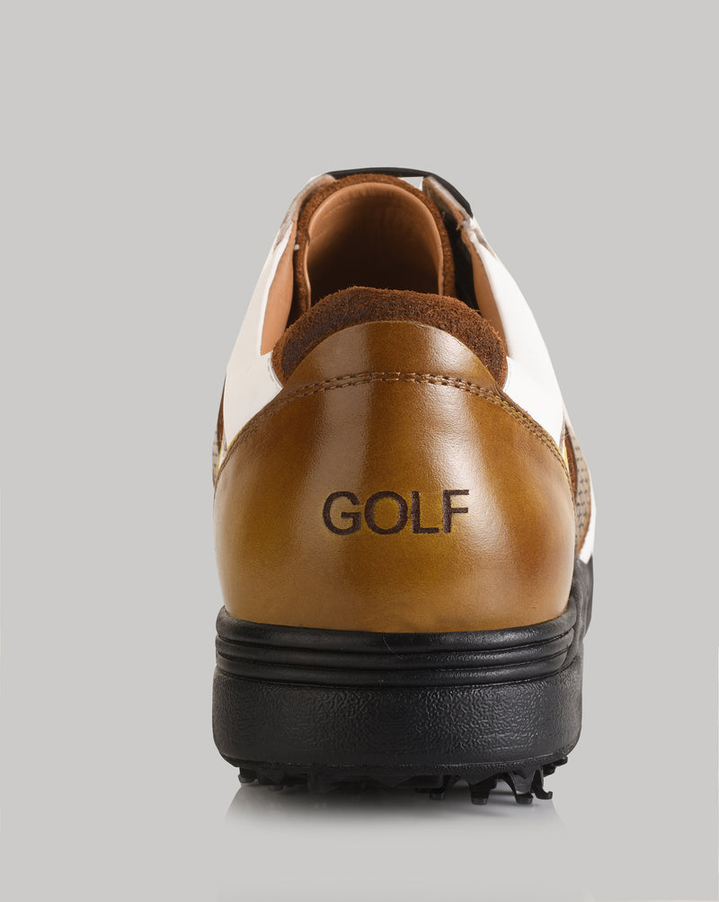 Berlin Antique White-Yellow Golf Shoes