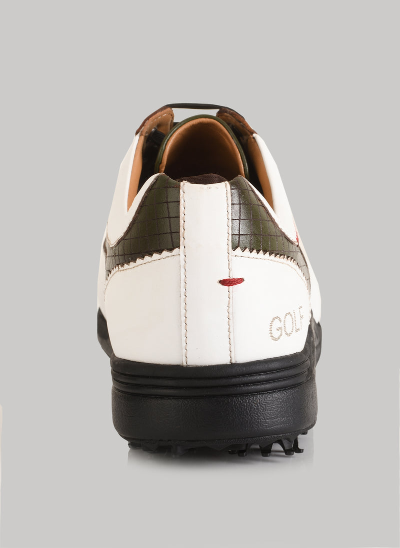 Austin Antique White-Olive Golf Shoes