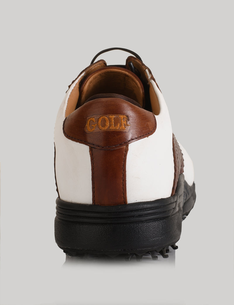 Notting White-Tan Golf Shoes