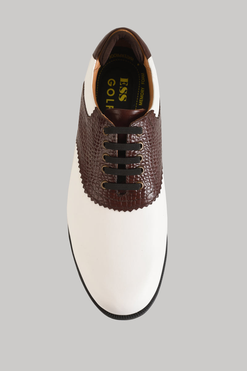 Notting White-Brown Golf Shoes