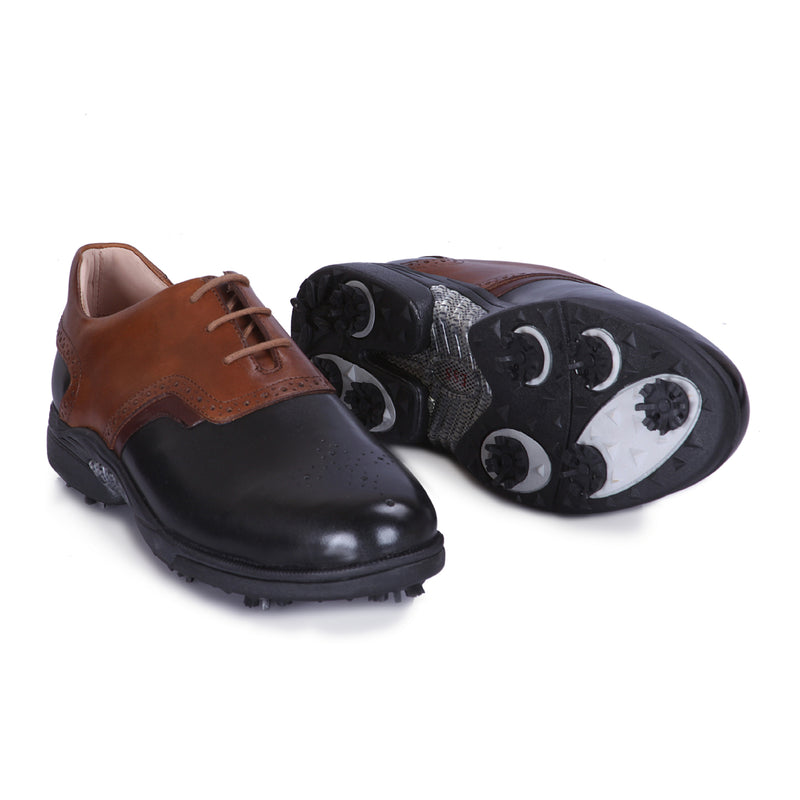 Bristol Black, Tan & Brown Golf Shoes