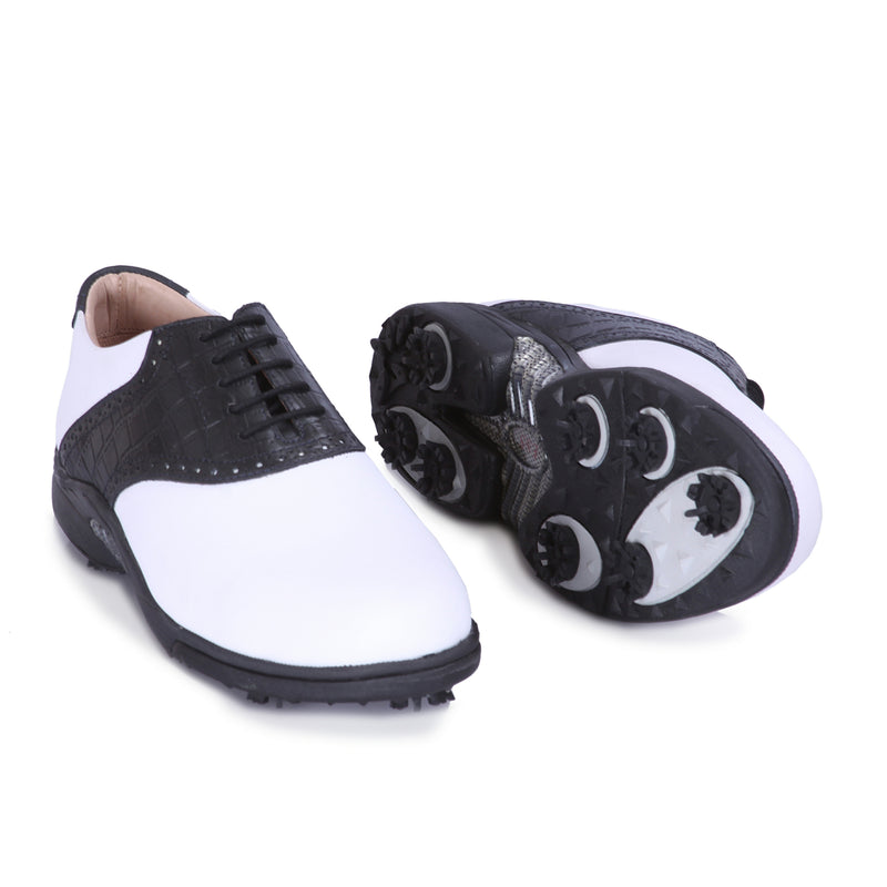 Tiger White & Black Golf Shoes