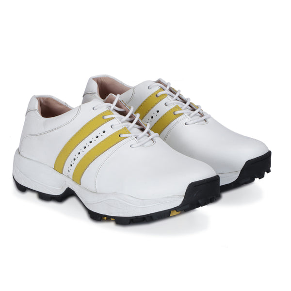 Paul White & Yellow Golf Shoes