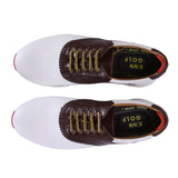 Euro White & Brown Golf Shoes