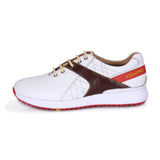 Dollar White, Red & Brown Golf Shoes
